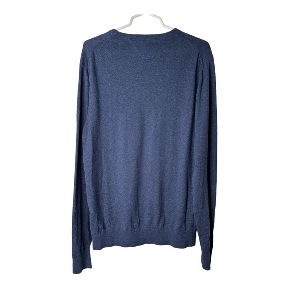 Sergio Sweater Mens Large Blue Cotton Cashmere Blend Scoop Neck Pullover - Picture 3 of 13